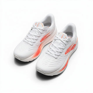 FWSports Shoes Glycerin Max 2 men's running shoes in white with orange accents, featuring plush stacked cushioning.