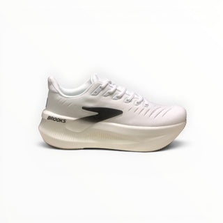 FWSports Shoes Glycerin Max 2 men's running shoes in white with black accents and thick plush cushioning.