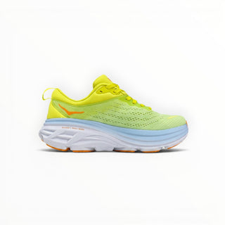 FWSports Shoes Hoka Bondi 8 men's running shoes in yellow butterfly evening primrose with a thick cushioned midsole.