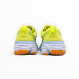 FWSports Shoes Hoka Bondi 8 men's running shoes in yellow butterfly evening primrose, rear view showing heel design.