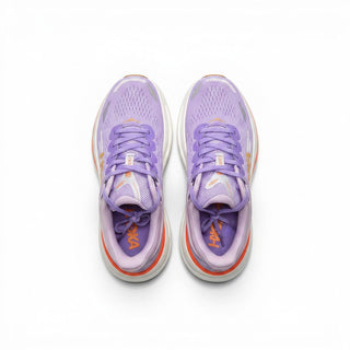 FWSports Shoes Womens Hoka Bondi 9 running shoes in purple with breathable mesh upper and plush cushioned midsole.