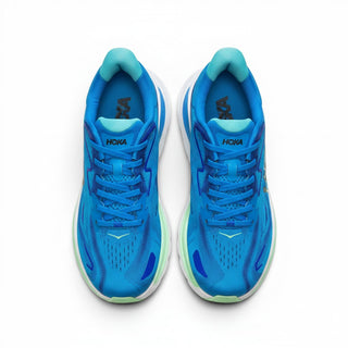 FWSports Shoes Men's Hoka Clifton 10 running shoes in blue with breathable mesh upper and cushioned EVA midsole