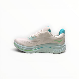 FWSports Shoes Hoka Clifton 10 men's running shoe in light blue and white with breathable mesh and cushioned midsole.