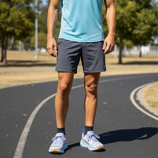 FWSports Shoes HOKA CLIFTON 8 men's running shoes in baby lavender on a track, featuring cushioned midsoles.