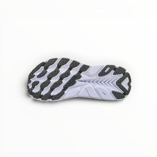 FWSports Shoes Hoka Clifton 8 women's running shoe outsole in lunar rock and nimbus grey with durable rubber tread.