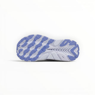 FWSports Shoes Hoka Clifton 8 women's running shoe showing the light purple and white durable rubber outsole tread.