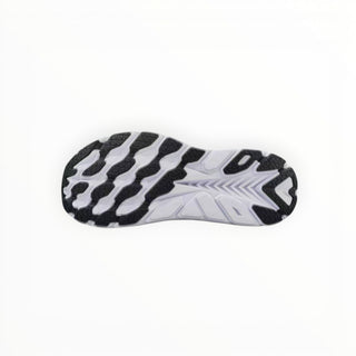 FWSports Shoes Hoka Clifton 8 running shoe outsole in black and white, showing durable tread pattern and arch support.
