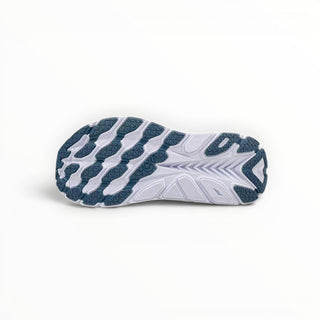 FWSports Shoes Hoka Clifton 8 men's running shoe outsole in real teal and white with durable rubber tread pattern.