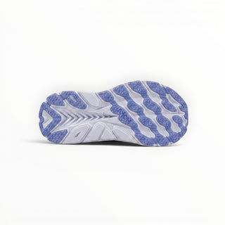 FWSports Shoes Hoka Clifton 8 running shoe outsole in light purple and white with durable tread pattern