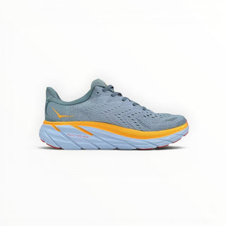 FWSports Shoes Hoka Clifton 8 women's running shoe in mountain spring and goblin blue with a cushioned midsole.