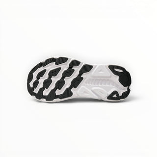 FWSports Shoes Hoka Clifton 9 women's running shoe outsole in black and white with durable rubber traction pattern.