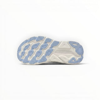 FWSports Shoes Hoka Clifton 9 running shoe outsole in sea and sky blue with durable rubber traction lugs