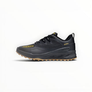 FWSports Shoes KEEN NXIS EVO WP men's black and gum waterproof hiking shoe with a durable rubber outsole.