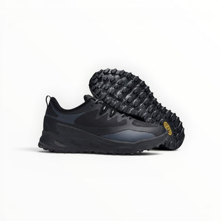 FWSports Shoes KEEN NXIS EVO WP womens waterproof hiking shoes in black and graphite with a rugged rubber outsole.