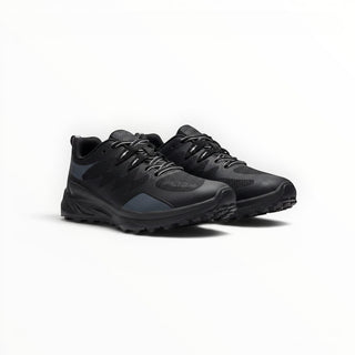 FWSports Shoes KEEN NXIS EVO WP womens black and graphite waterproof hiking shoes with a durable rubber outsole.