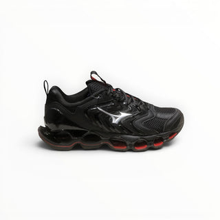 FWSports Shoes Mizuno Wave Prophecy 14S womens running shoe in triple black with signature Infinity Wave plate sole.