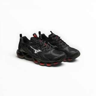 FWSports Shoes Mizuno Wave Prophecy 14S running shoes in triple black with signature Infinity Wave plate technology.