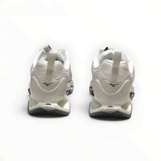 FWSports Shoes Mizuno Wave Prophecy 14S running shoes in white and grey with visible Infinity Wave plate heel design.