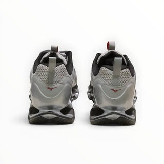 FWSports Shoes Mizuno Wave Prophecy 14S womens running shoes in white and red, rear view showing Infinity Wave plate.