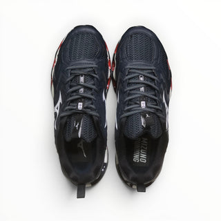 FWSports Shoes Mizuno Wave Prophecy 14S womens running shoes in black and blue with mesh upper and Infinity Wave plate