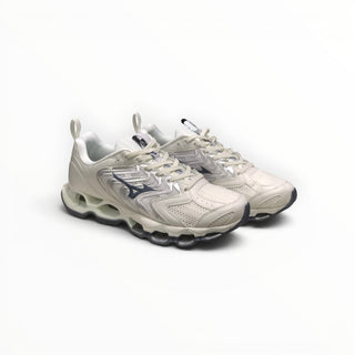 FWSports Shoes Mizuno Wave Prophecy 14S womens running shoes in white and grey with Infinity Wave plate technology.