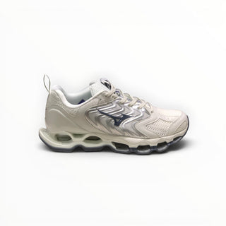 FWSports Shoes Mizuno Wave Prophecy 14S womens running shoe in white and grey with Infinity Wave plate technology.
