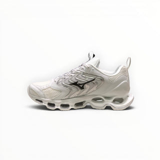 FWSports Shoes Mizuno Wave Prophecy 14S womens running shoe in triple white with Infinity Wave plate and mesh upper