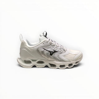 FWSports Shoes Mizuno Wave Prophecy 14S triple white running shoe with Infinity Wave plate and breathable mesh upper.