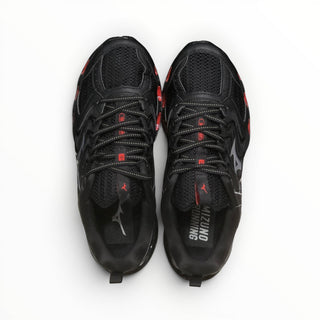 FWSports Shoes Mizuno Wave Prophecy 14S triple black running shoes with breathable mesh and Infinity Wave plate.