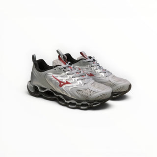 FWSports Shoes Mizuno Wave Prophecy 14S womens running shoes in white and red with Infinity Wave plate technology.