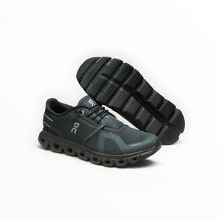 FWSports Shoes On Cloud 6 waterproof sneakers in dark green with a durable mesh upper and rugged rubber outsole