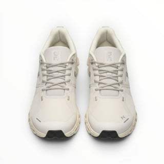 FWSports Shoes On Cloud 6 Waterproof beige sneakers with two-tone mesh and durable rubber lug outsole