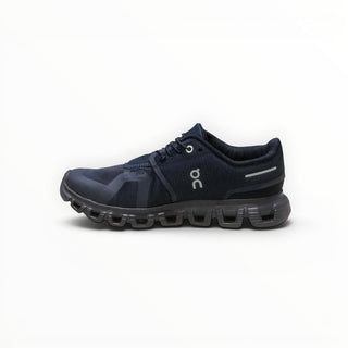 FWSports Shoes On Cloud 6 waterproof running shoes in black and deep blue with mesh upper and cushioned sole