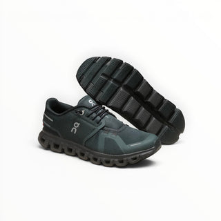 FWSports Shoes On Cloud 6 waterproof sneakers in dark green with a durable rubber lugged outsole for traction