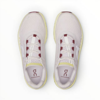 FWSports Shoes On Cloudmonster men's running shoes in lemon yellow with breathable mesh upper and cushioned sole.