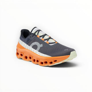 FWSports Shoes On Cloudmonster men's running shoes in turmeric and grey with thick CloudTec cushioning and mesh upper