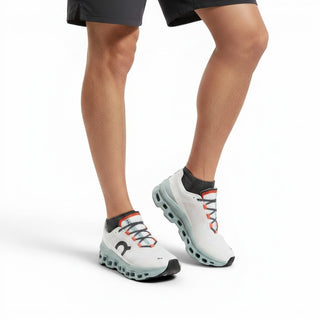 FWSports Shoes On Cloudmonster women's running shoes in wave blue with breathable mesh and cushioned CloudTec sole.