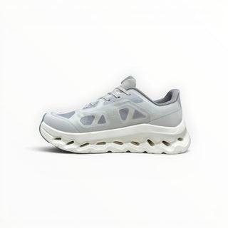 FWSports Shoes On Cloudtilt Remix women's sneaker in glacier and white with a layered x-ray upper and CloudTec midsole.