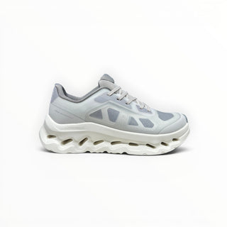 FWSports Shoes On Cloudtilt Remix men's sneaker in glacier and white with layered x-ray upper and CloudTec Phase sole.