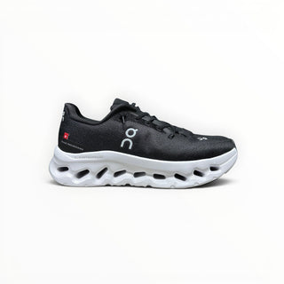 FWSports Shoes Mens On-Run Cloudtilt sneaker in black mesh with a thick white Cloudtec rocker sole