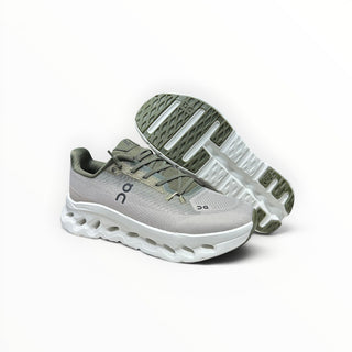 FWSports Shoes Womens On-Run Cloudtilt in grey and white with breathable mesh upper and cushioned rocker sole