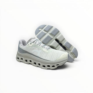 FWSports Shoes On Running Cloudmonster Void grey running sneakers with breathable mesh upper and CloudTec cushioning.