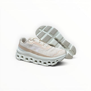 FWSports Shoes womens On Running Cloudmonster Void running shoes in dewdrop white and ivory white with mesh upper