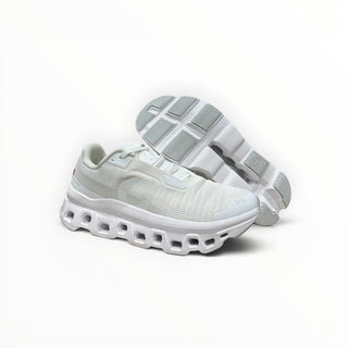 FWSports Shoes Mens On Running Cloudmonster Void in white with breathable mesh upper and chunky CloudTec sole