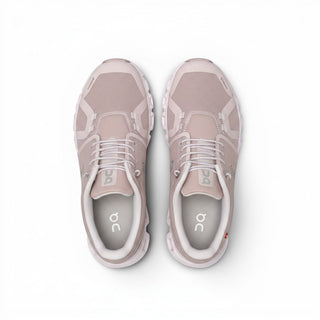 FWSports Shoes On Cloud 6 Waterproof sneakers in purple with a durable two-tone mesh upper and cushioned sole.