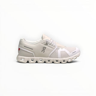 FWSports Shoes women's white Cloud 5 running shoe with breathable mesh upper and signature speed-lacing system.