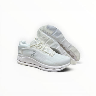 FWSports Shoes white Cloudnova men's running sneakers with CloudTec cushioning and a sock-like upper design.