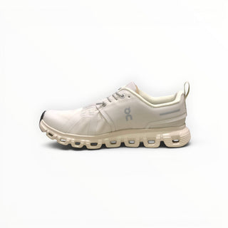 FWSports Shoes Womens On Cloud 6 Waterproof sneakers in beige with a cushioned sole and mesh upper