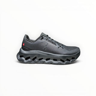 FWSports Shoes women's black On-Run Cloudtilt sneaker with breathable mesh upper and cushioned rocker sole.