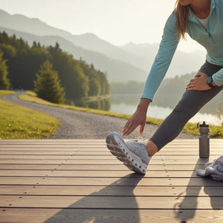 FWSports Shoes Womens On Running Cloudmonster Void in grey with mesh upper and cushioned sole during a outdoor stretch